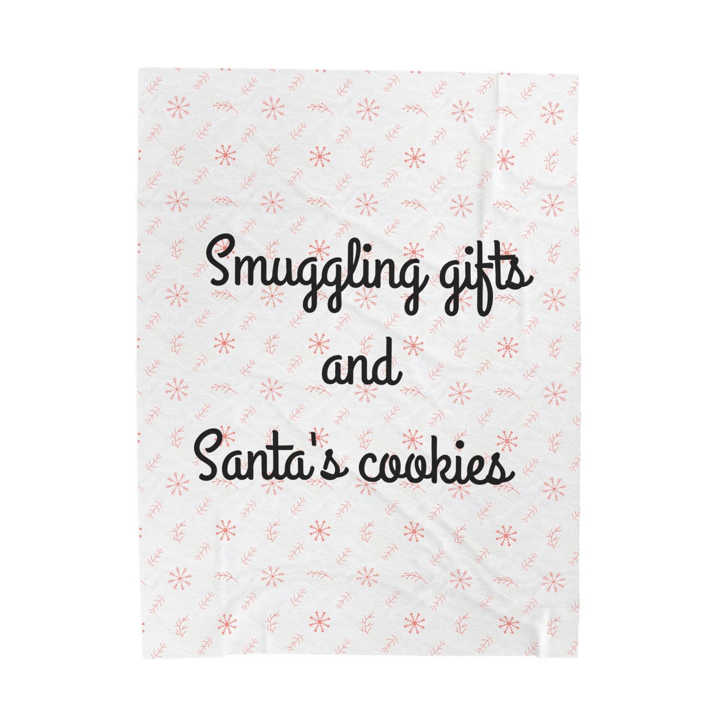 "Smuggling Gifts and Santa's Cookies" - Plush Holiday Blanket  Velveteen Throw