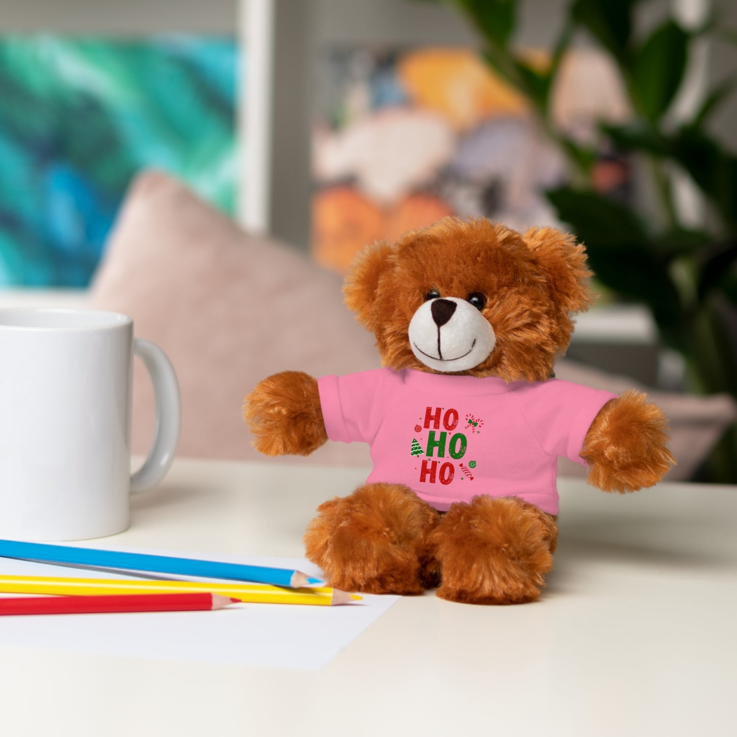 Christmas Teddy Bear with 'HO HO HO' Tee