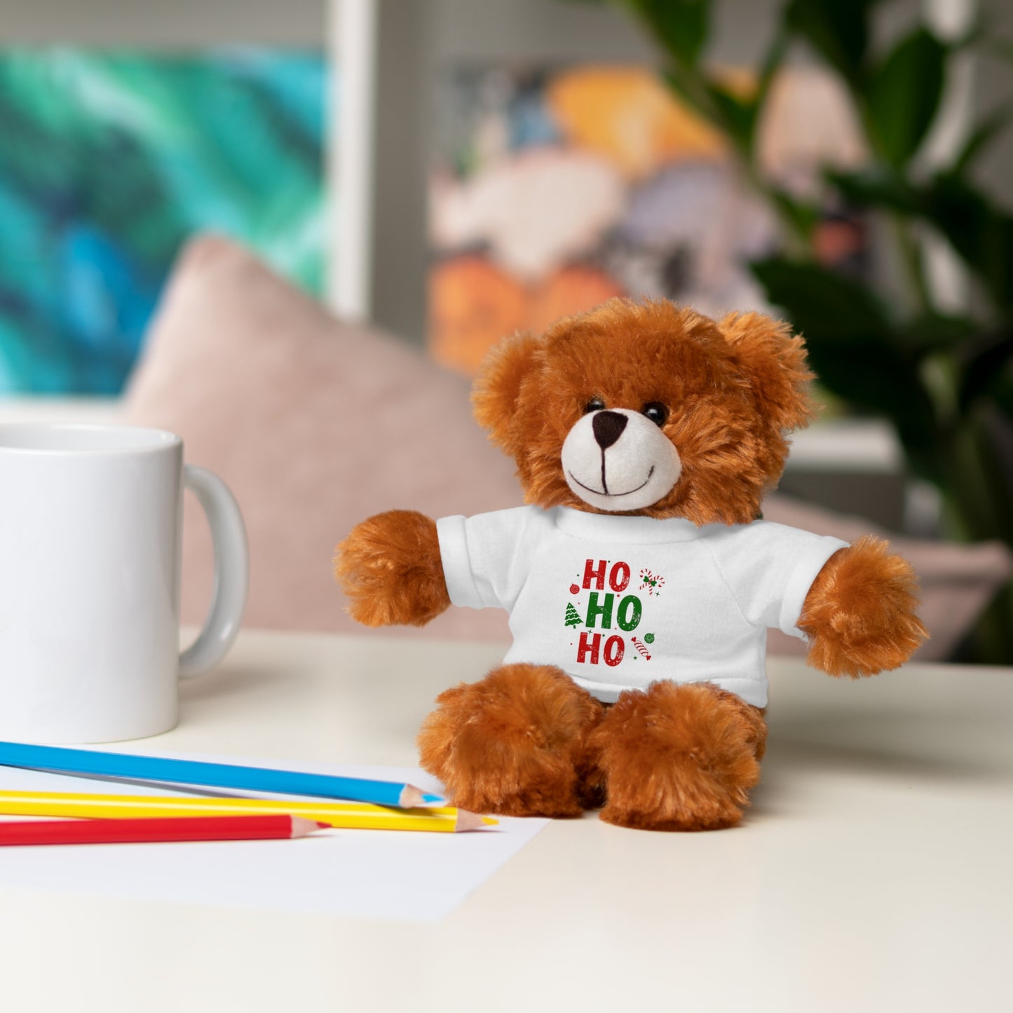 Christmas Teddy Bear with 'HO HO HO' Tee