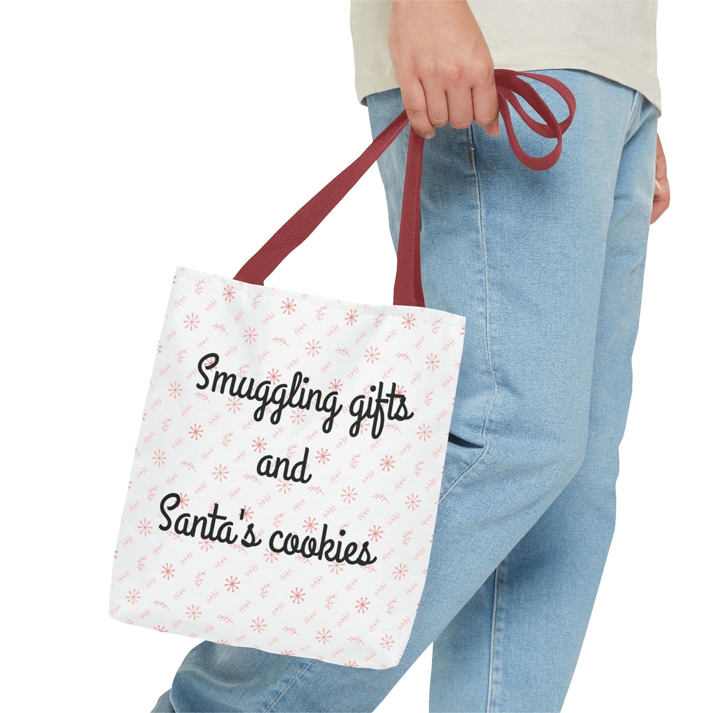 "Smuggling Gifts and Santa's Cookies" - Christmas Tote Bag/ Holiday Gift Bag