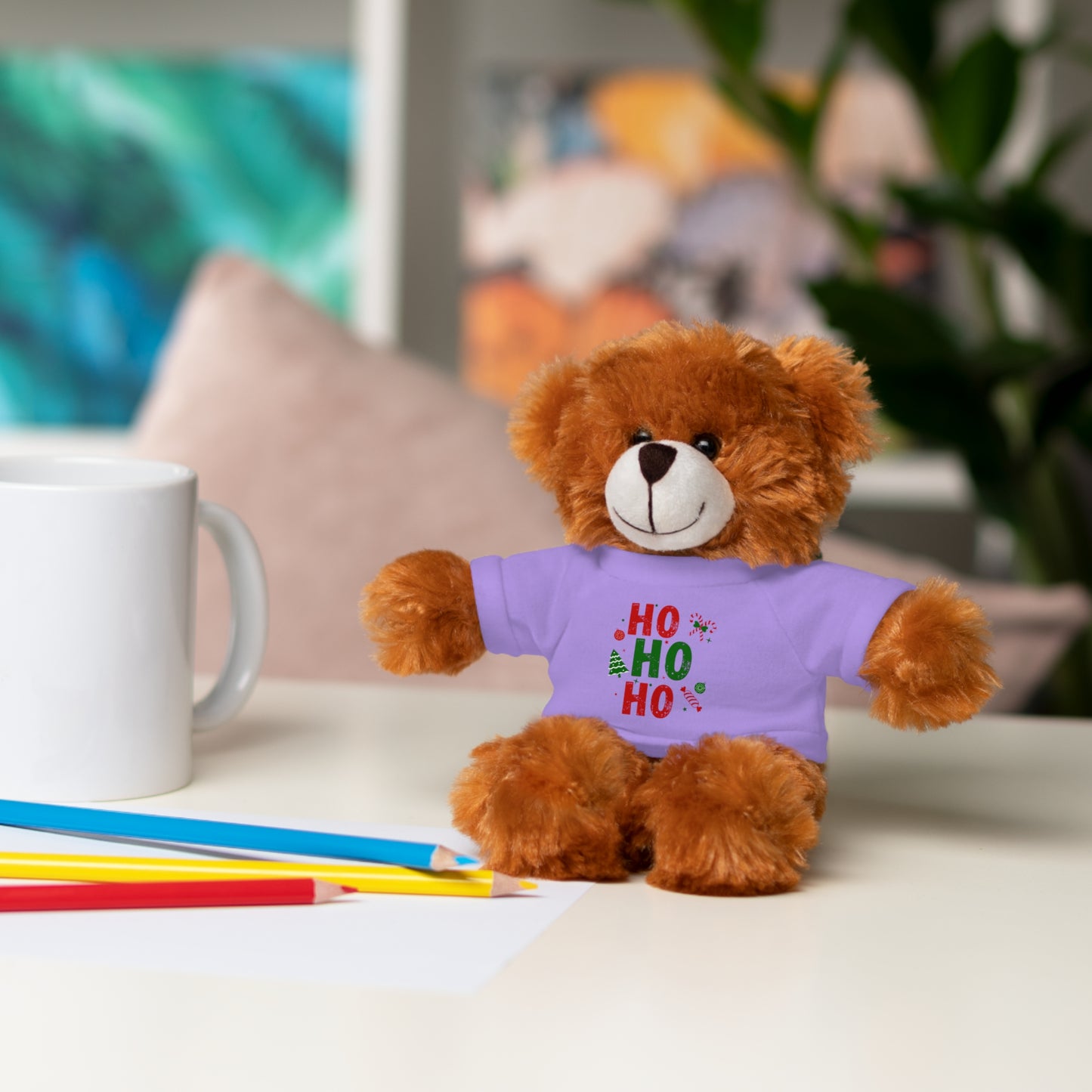 Christmas Teddy Bear with 'HO HO HO' Tee