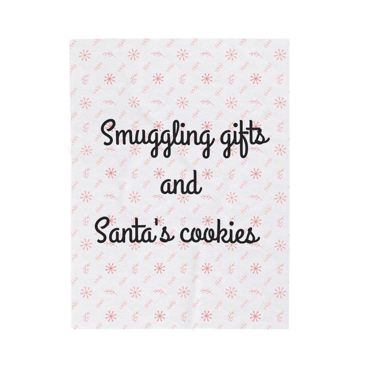 "Smuggling Gifts and Santa's Cookies" - Plush Holiday Blanket  Velveteen Throw