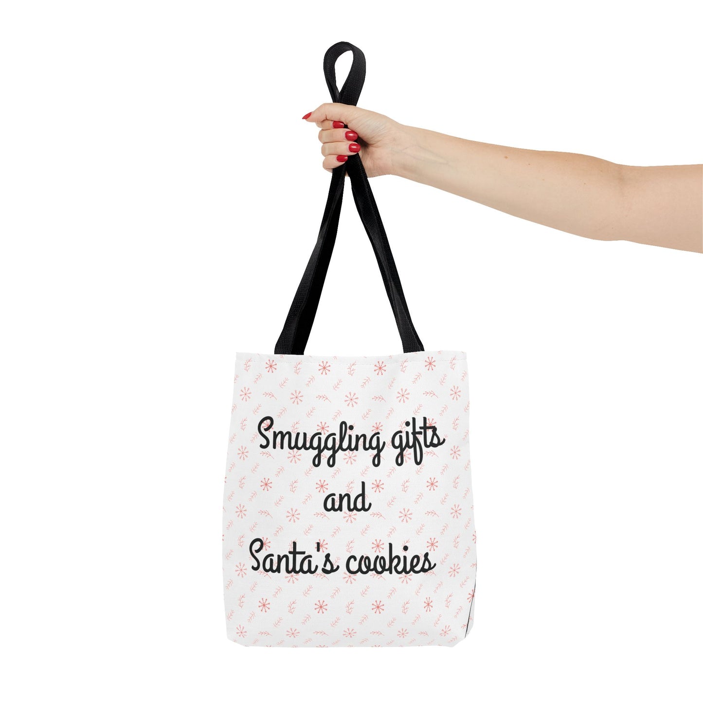 "Smuggling Gifts and Santa's Cookies" - Christmas Tote Bag/ Holiday Gift Bag