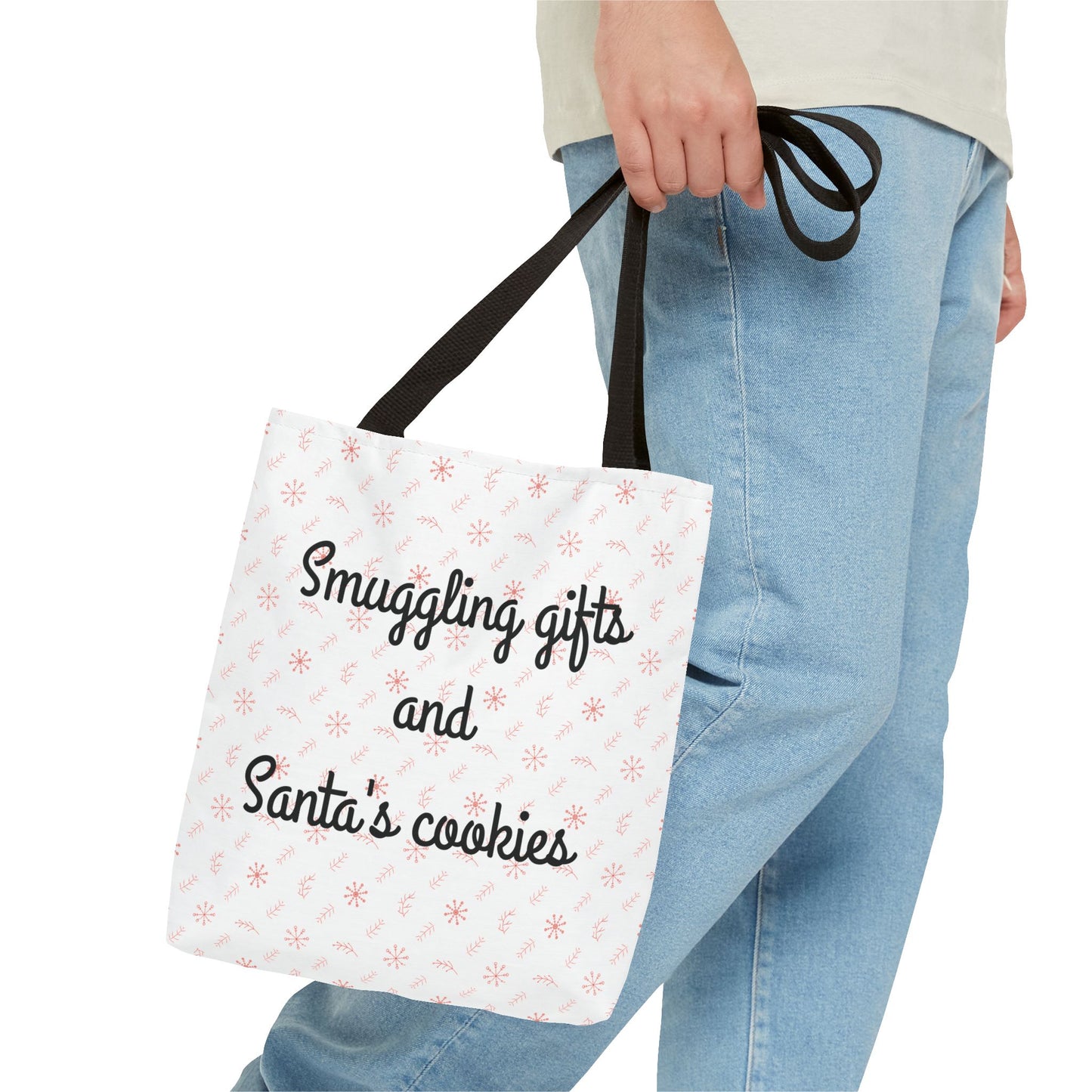 "Smuggling Gifts and Santa's Cookies" - Christmas Tote Bag/ Holiday Gift Bag