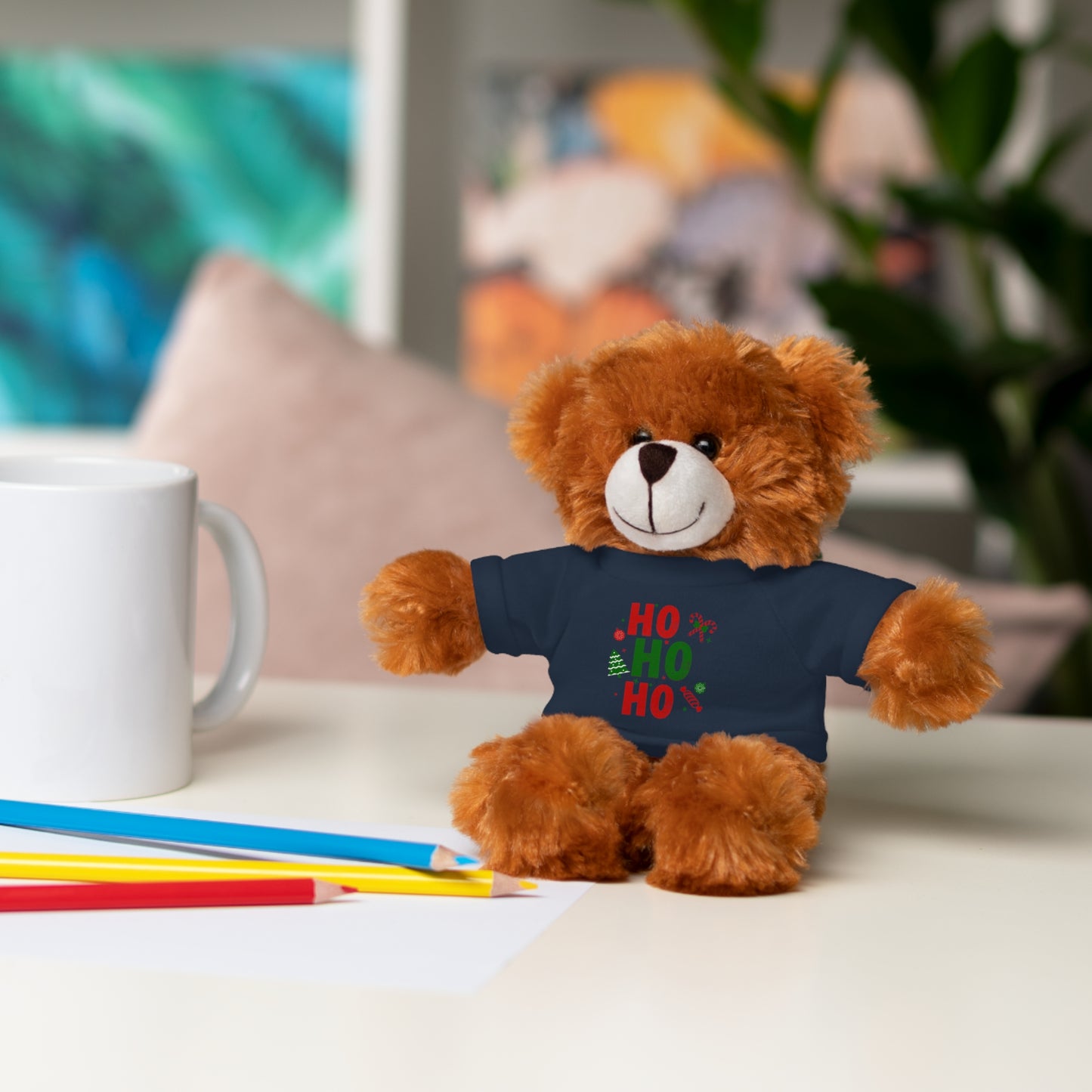 Christmas Teddy Bear with 'HO HO HO' Tee